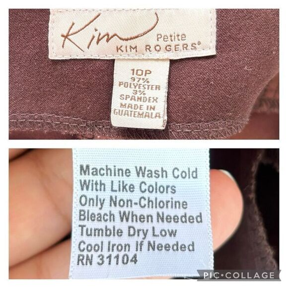 Kim Rogers Brown Trumpet Vertical Pleated A-Line Midi Skirt Zip Waist Size 10P - Picture 8 of 10